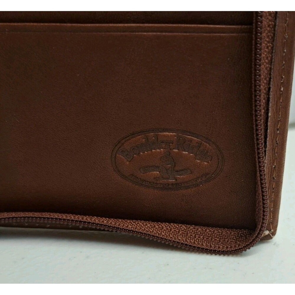 Boulder Ridge Crossbody Bag Brown Leather Folding Wallet Purse - Picture 4 of 7